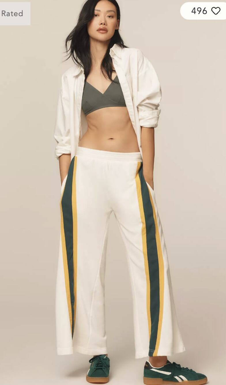 Anthropologie Daily Practice Pull-On Track Pants Athleisure Wide Leg Sweatpants